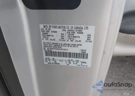 1999 Ford F-150 Lariat/Xl/Xlt from USA, damaged, VIN 2FTRX07W3XCB13313